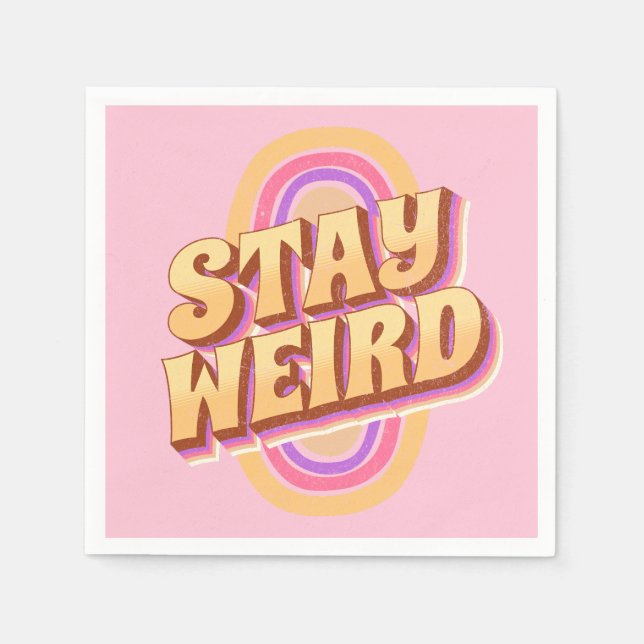 Servilleta De Papel Mantener diseño de texto retro raro (Anverso)