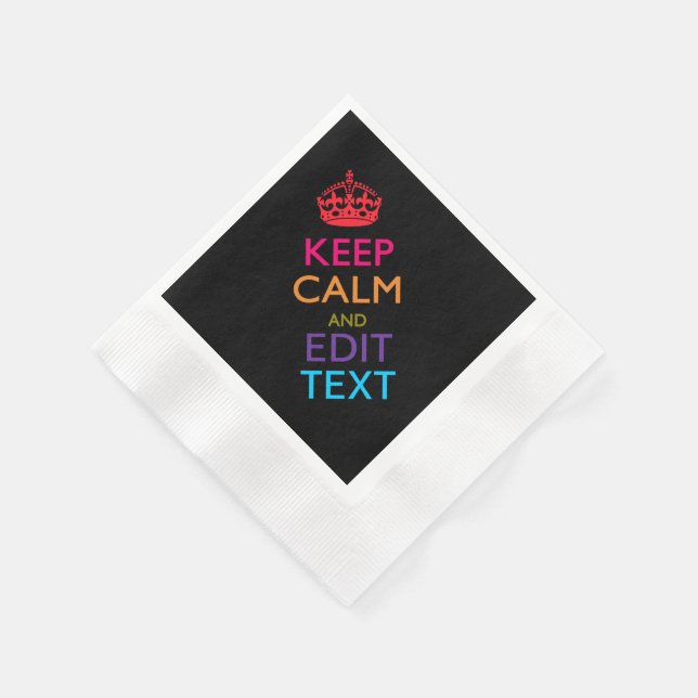 Servilleta De Papel Mantener la CALMA del texto multicolor (Borde)