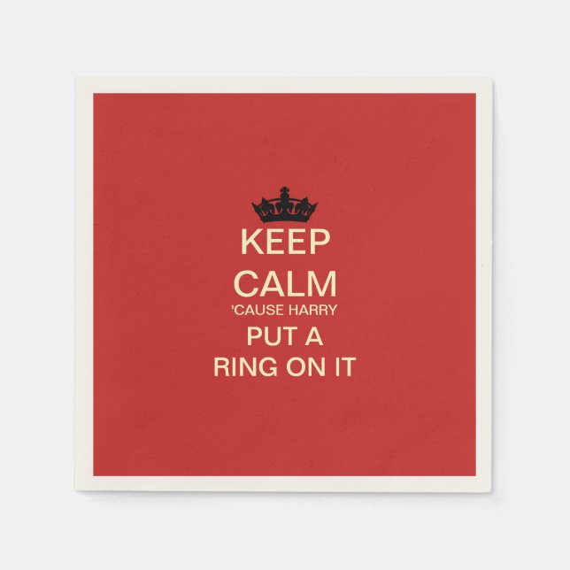 Servilleta De Papel MANTENGA CALMA Funny Harry & Meghan Paper Fiestas  (Anverso)