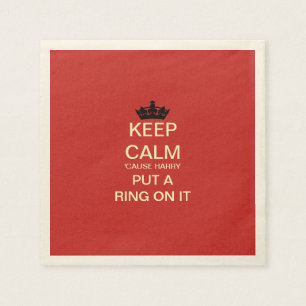 Servilleta De Papel MANTENGA CALMA Funny Harry & Meghan Paper Fiestas 