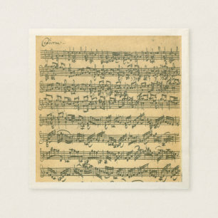 Servilleta De Papel Manuscrito de la música del violín de Bach