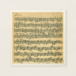 Servilleta De Papel Manuscrito de música en violín de Bach Chaconne