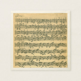 Servilleta De Papel Manuscrito de música en violín de Bach Chaconne