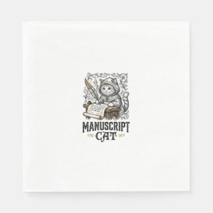 Servilleta De Papel Manuscrito Gato Gato Manuscrito Medieval Vintage V