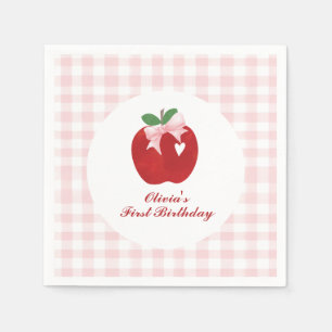 Servilleta De Papel Manzana de nuestros ojos cumpleaños lazo rosa