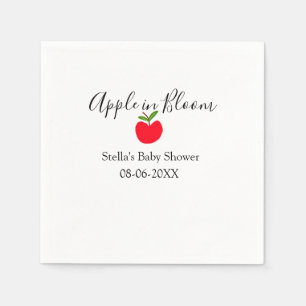 Servilleta De Papel Manzana en flor baby shower manzana roja nombre fe