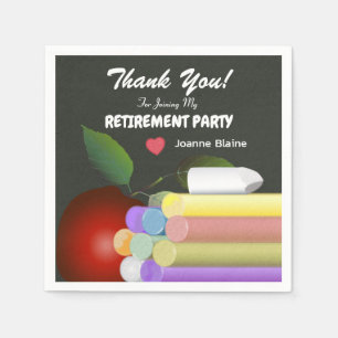 Servilleta De Papel Manzana roja y calca  Profesor retirado