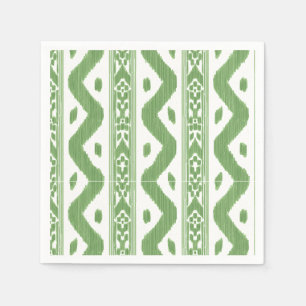 Servilleta De Papel Manzana Verde Ikat, franja de Garden Bar