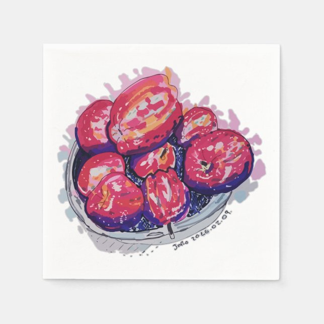 Servilleta De Papel Manzanas Abstractas (Anverso)