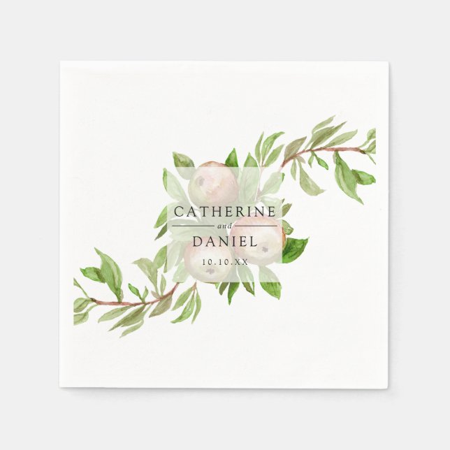 Servilleta De Papel manzanas acuarela Napkin boda (Anverso)