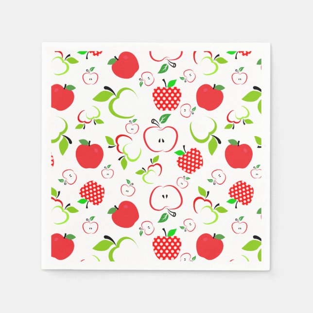 Servilleta De Papel Manzanas rojas y verdes (Anverso)