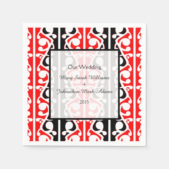 Servilleta De Papel Maori Kowhaiwhai Boda Keepsake (Anverso)