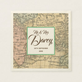 Servilleta De Papel Mapa Antiguo