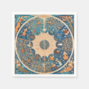 Servilleta De Papel Mapa celestial de los Rótulos zodiacales
