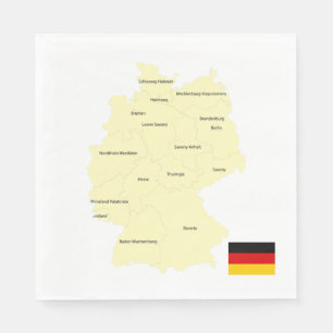 Servilleta De Papel Mapa de Alemania con estados y capitales