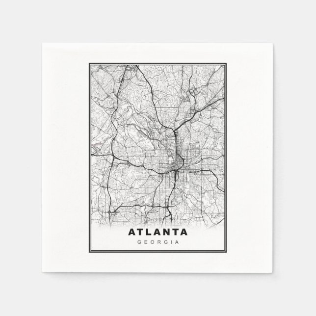 Servilleta De Papel Mapa de Atlanta (Anverso)