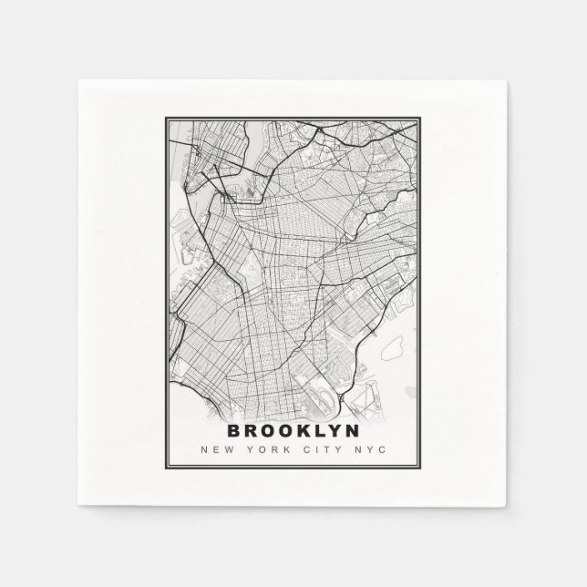 Servilleta De Papel Mapa de Brooklyn (Anverso)