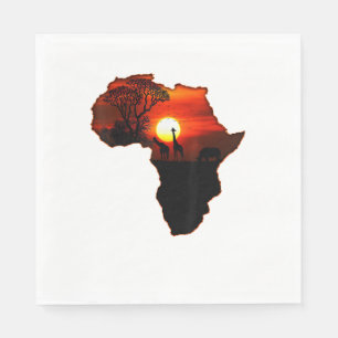 Servilleta De Papel Mapa De Camisas De África Tee Sol Sudafricano