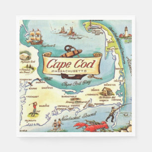 Servilleta De Papel Mapa de Cape Cod MA