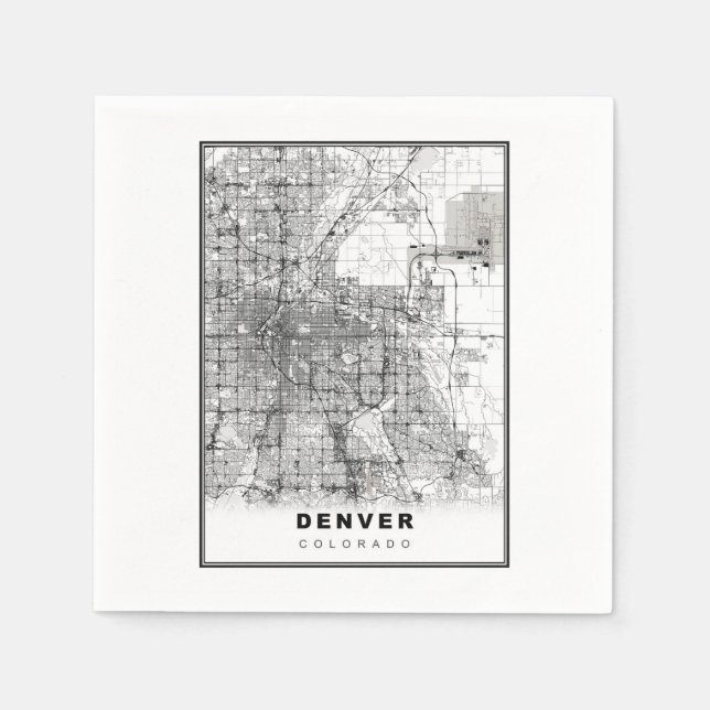 Servilleta De Papel Mapa de Denver (Anverso)