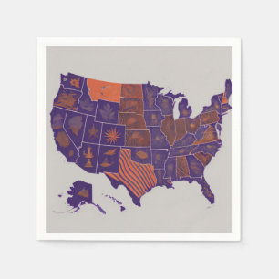Servilleta De Papel Mapa de EE. UU