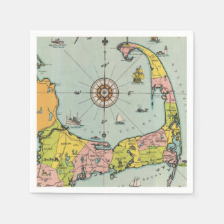 Servilleta De Papel Mapa de época de Cape Cod