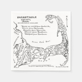 Servilleta De Papel Mapa de época de Cape Cod (1890)