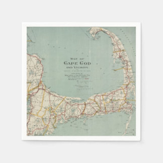 Servilleta De Papel Mapa de época de Cape Cod (1917)