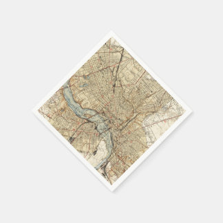 Servilleta De Papel Mapa de época de Richmond Virginia (1934)