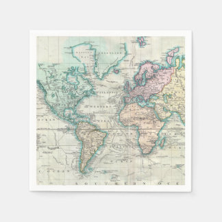 Servilleta De Papel Mapa de época del mundo (1801)
