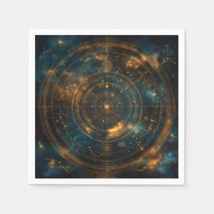 Servilleta De Papel Mapa de estrellas celestes de oro