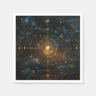 Servilleta De Papel Mapa de estrellas celestes doradas (3)