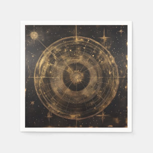 Servilleta De Papel Mapa de estrellas celestes doradas (5)