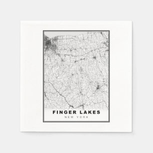 Servilleta De Papel Mapa de Finger Lakes