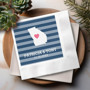 Servilleta De Papel Mapa de Georgia Hogar Estado Amor con Corazón Pers