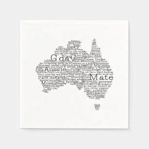 Servilleta De Papel Mapa de jerga australiana