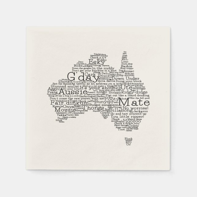 Servilleta De Papel Mapa de jerga de Australia (Anverso)