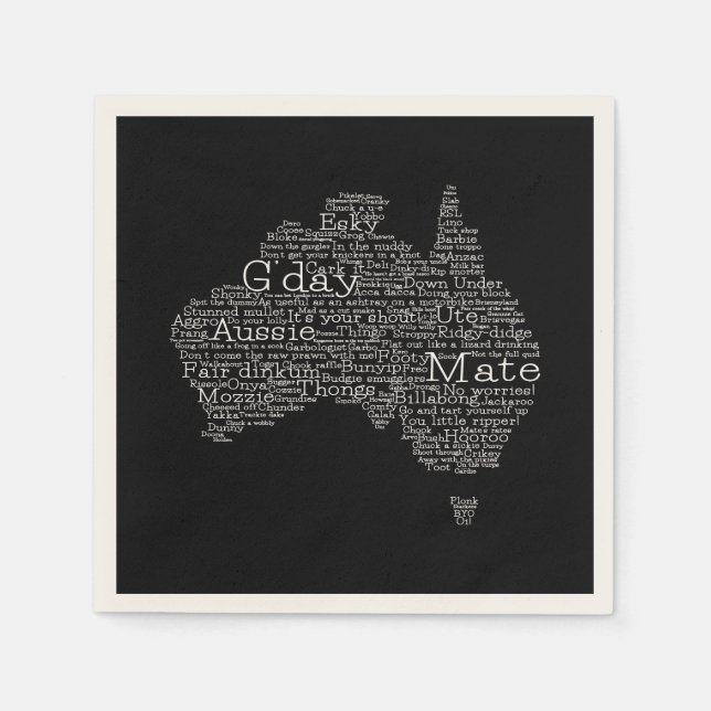 Servilleta De Papel Mapa de jerga de Australia (Anverso)