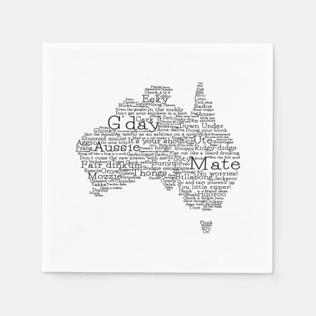Servilleta De Papel Mapa de jerga de Australia (Anverso)