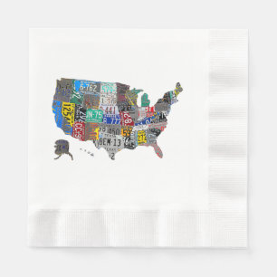 Servilleta De Papel Mapa de la bandera de la placa de licencia de los