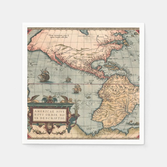Servilleta De Papel Mapa de la época de Norteamérica (Anverso)