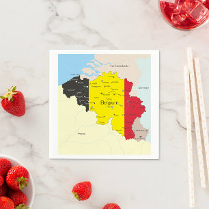 Servilleta De Papel Mapa De Las Toallas De Papel De Bélgica