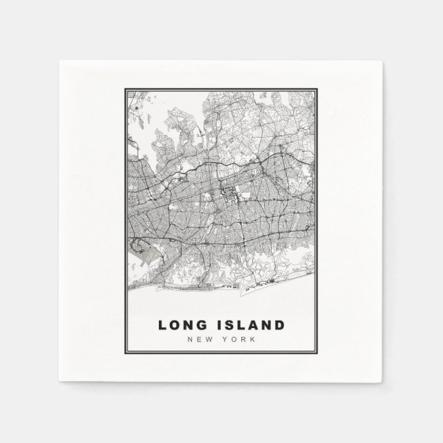 Servilleta De Papel Mapa de Long Island (Anverso)