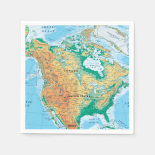 Servilleta De Papel Mapa de Norteamérica