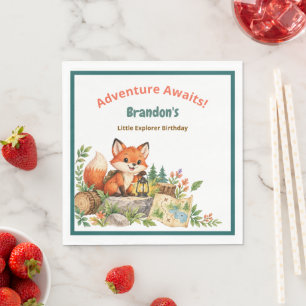 Servilleta De Papel Mapa de sendero de zorro explorador pequeño acuare