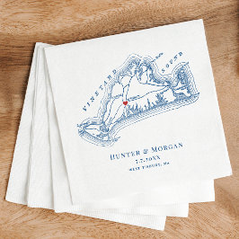 Servilleta De Papel Mapa de Tisbury Occidental Elegante Boda Azul de l