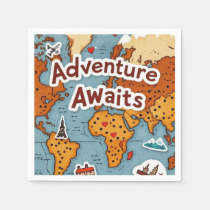 Servilleta De Papel Mapa de Viajes del Mundo con presupuesto