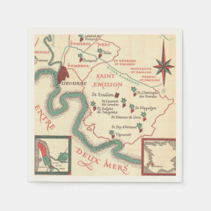 Servilleta De Papel Mapa de vino de Burdeos de St. Emilion