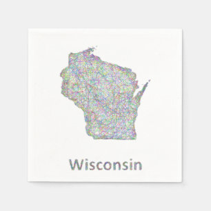Servilleta De Papel Mapa de Wisconsin