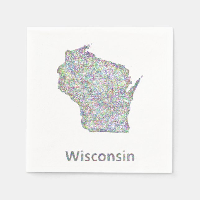 Servilleta De Papel Mapa de Wisconsin (Anverso)